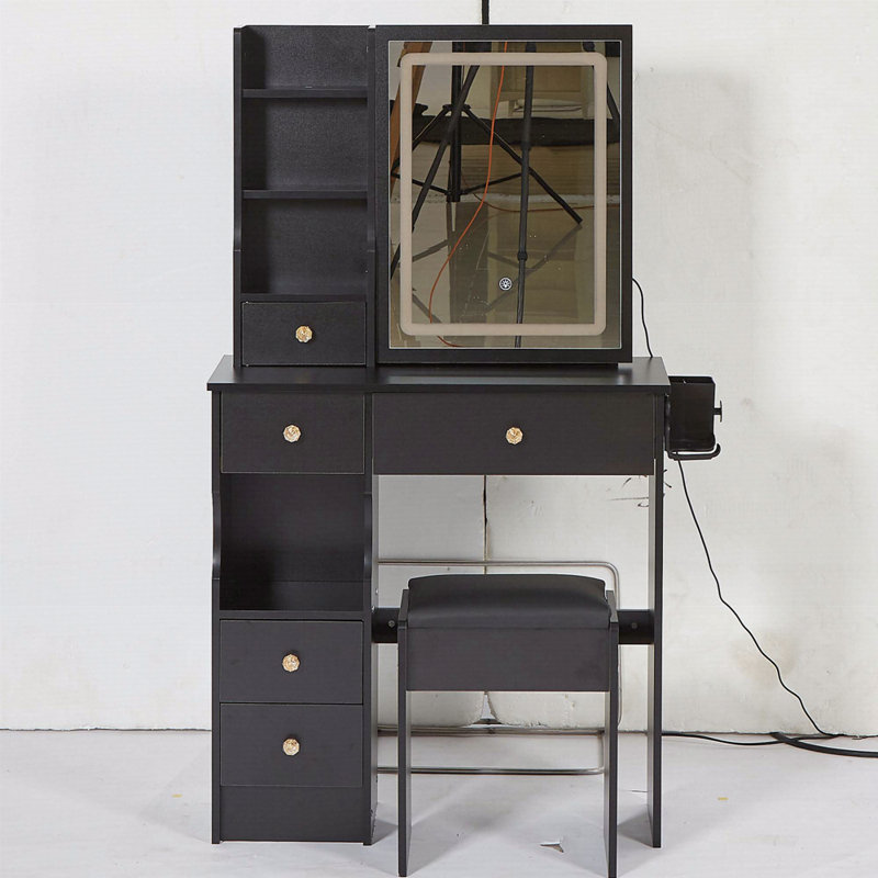 Tabouret de table 29,5 po, Noir