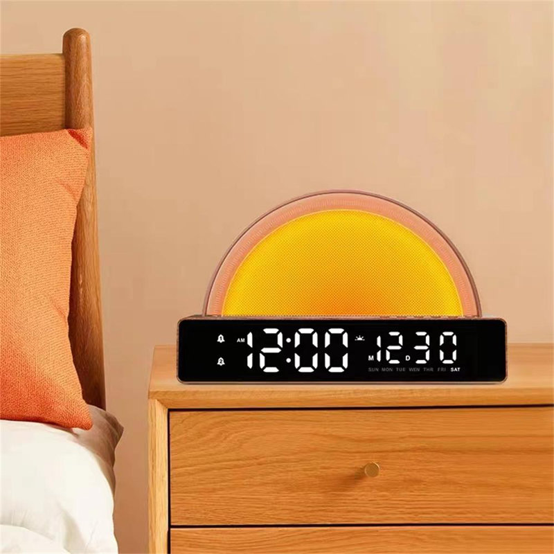 Gjermund Digital Solid Wood Electric Tabletop Clock in Wood