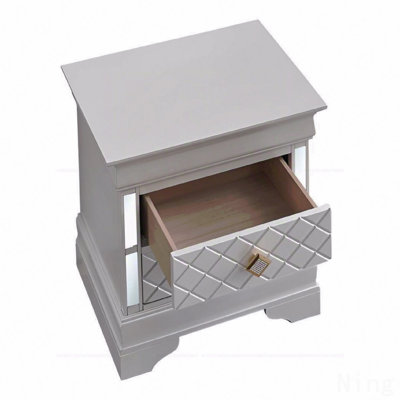 Bedroom Nightstand, Pearl White Finish