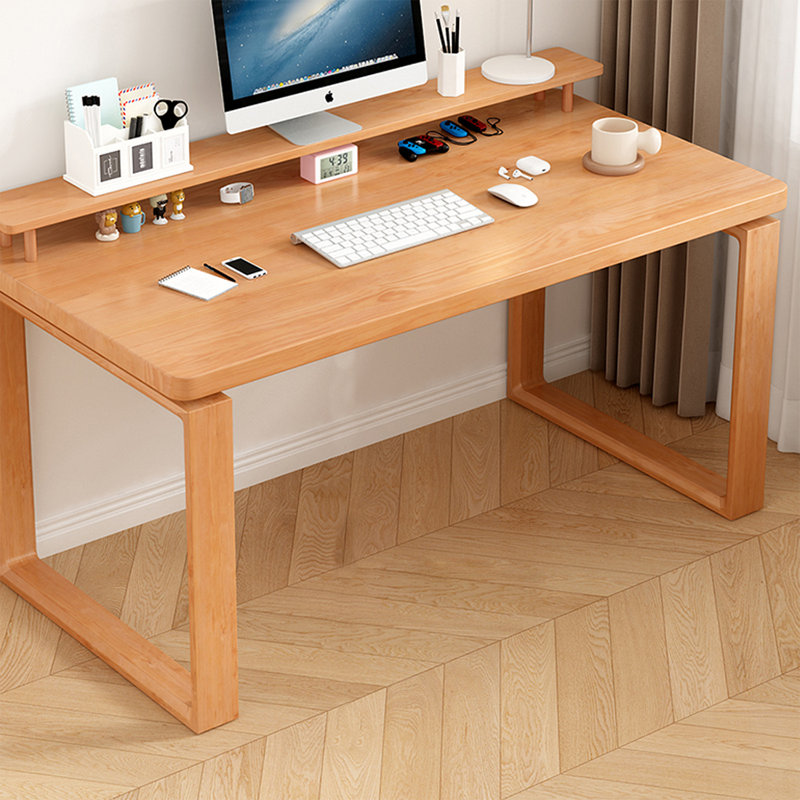 Bureau rectangulaire brun en bois massif, H 29,53 po x l 70,87 po x P 31,5 po