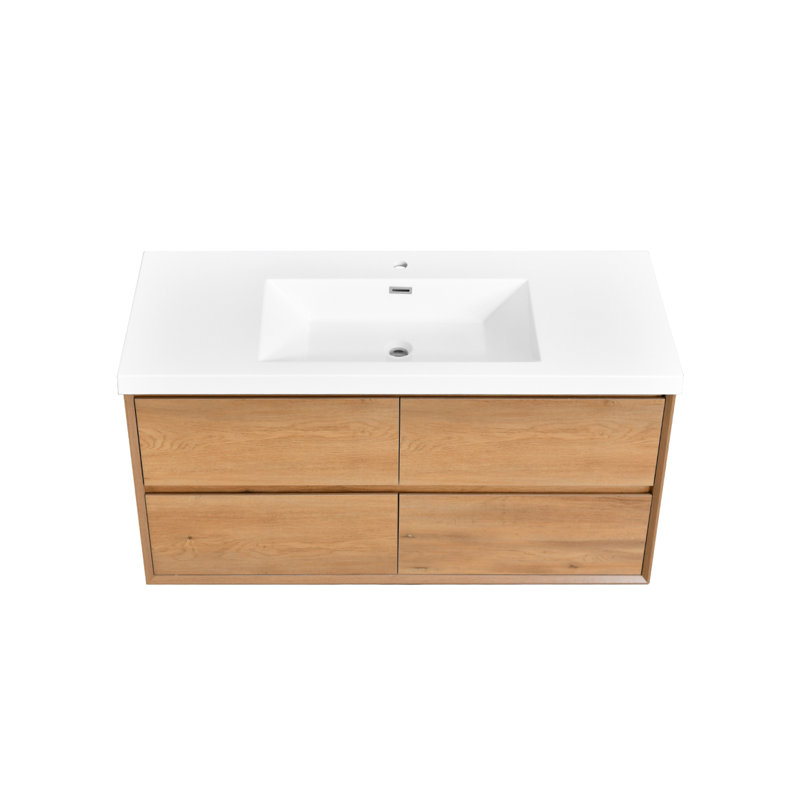 Babajide 48" Wall Mount Single Sink Bathroom Vanity With Top And Sinks