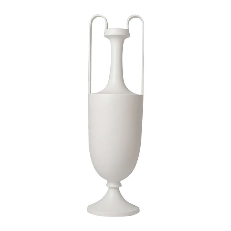 Amphore grecque allongée - blanc mat, H 32 po x l 8,5 po x P 8,5 po