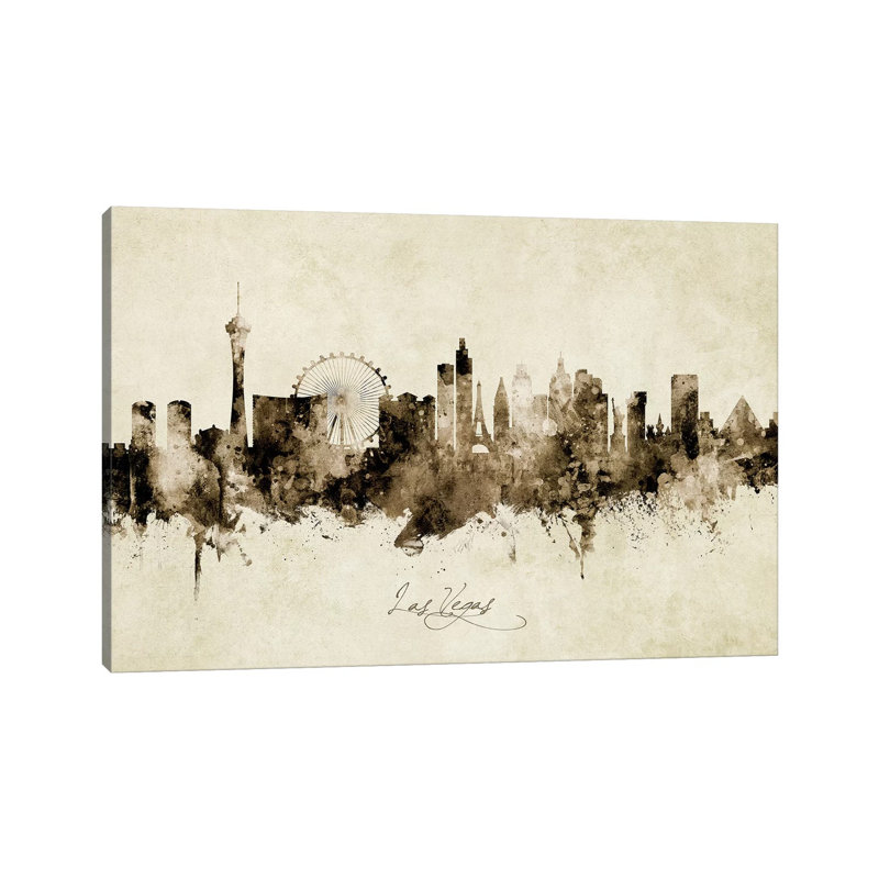 Las Vegas Nevada Skyline by Michael Tompsett - Wrapped Canvas Print, 66.04 cm H x 45.72 cm W x 1.91 cm D