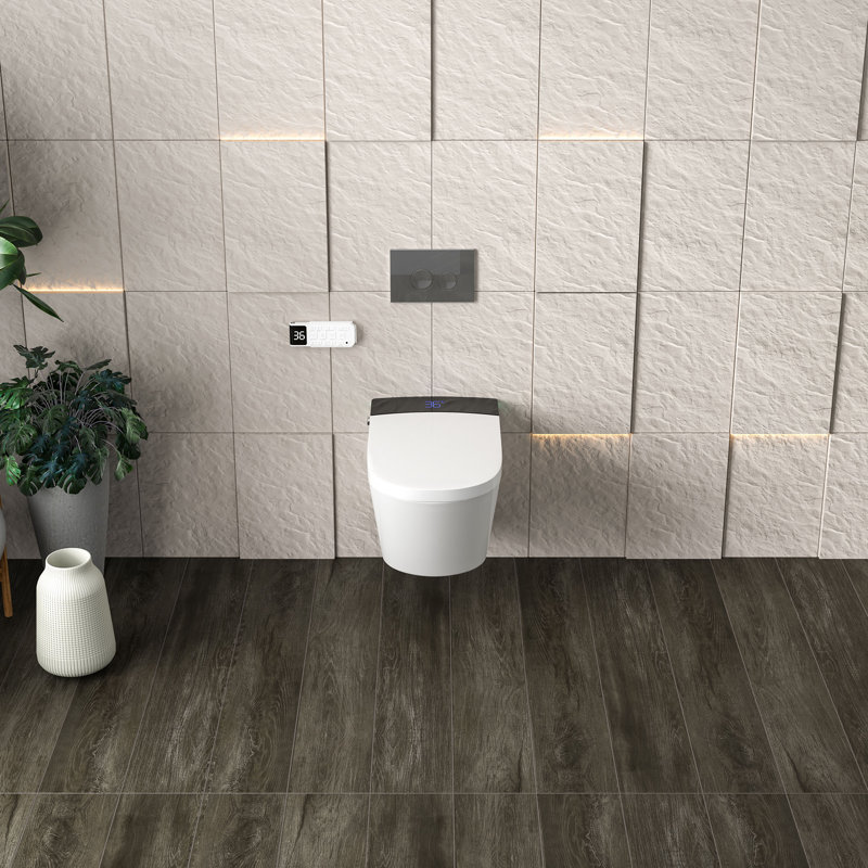 MEJE #MZE014P - Smart Wall-Hung Toilet, with Built-in Bidet ,Heated Seat, Warm Water, Air Dryer, Auto Flush, Auto Open and Close, Remote Control, Night Light, White