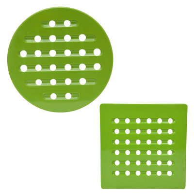 Ensemble de sous-plat rond et carré - Vert