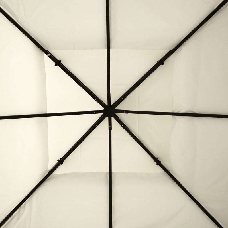 9.8' X Gazebo Replacement Cover, 2 Cream White Guard. For 9.84' Outdoor Gazebo, Models 01-0153 & 100100-076. Made, Cool Breathable Space Canopy, Blocking. Suits Frame, , Resistance, Airflow
