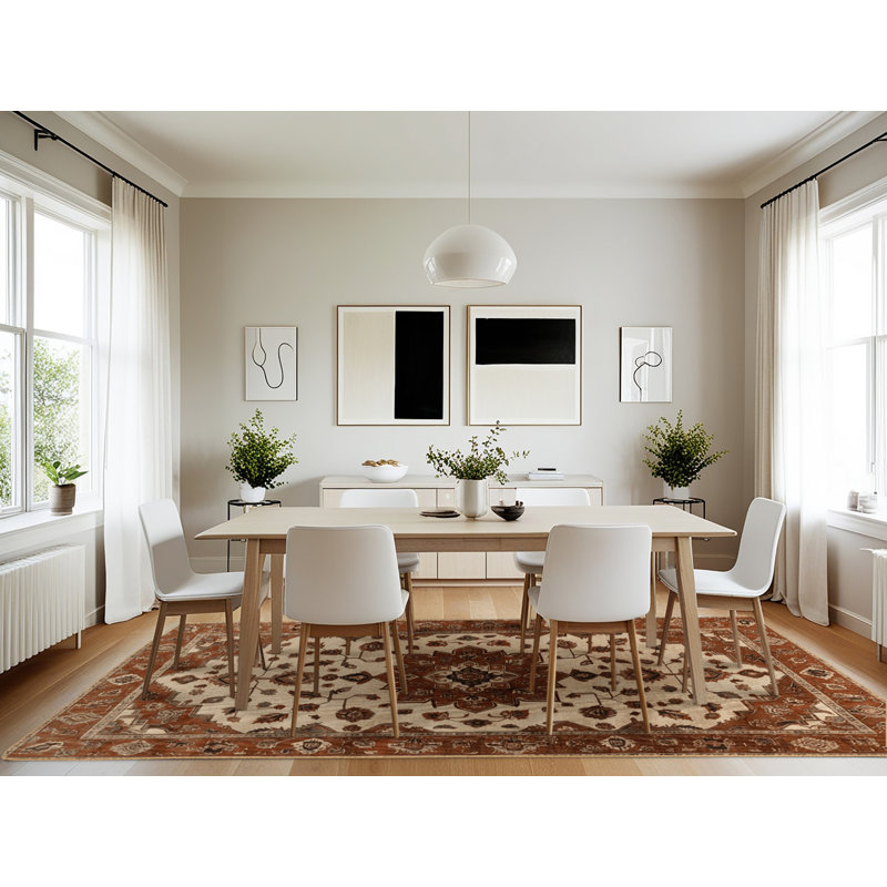 Machine Washable Persian Brown Area Rug, Rectangle 7' x 10'