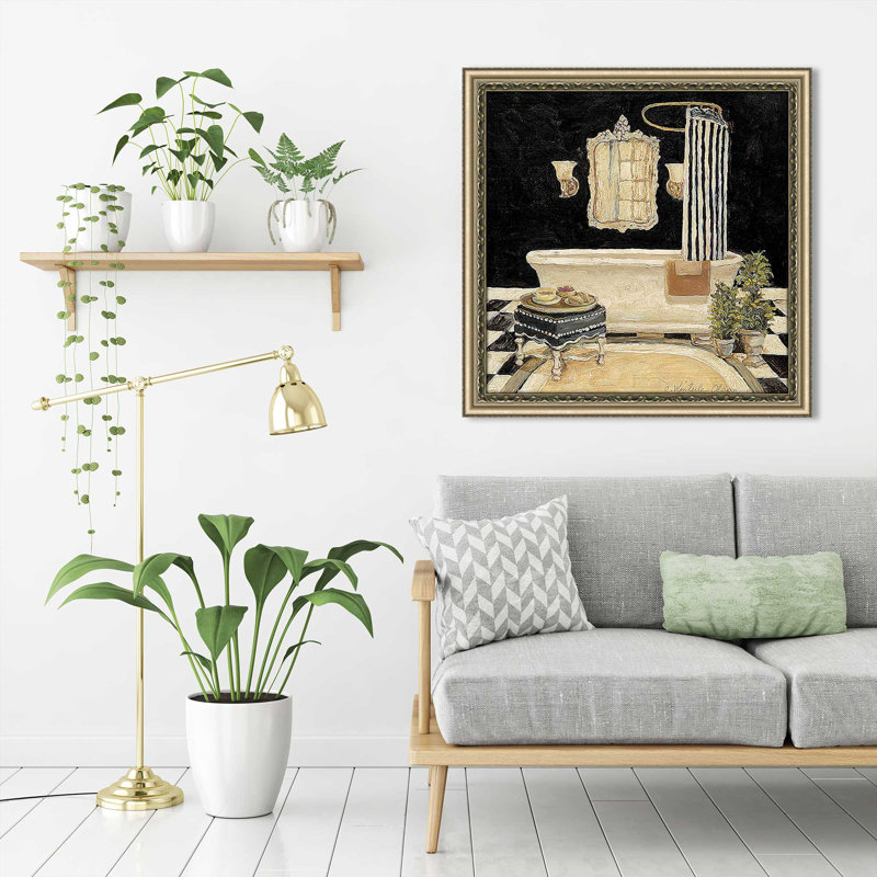 «Maison Bath II (Square)» par Charlene Olson, reproduction, Encadrement champagne, H 25 po x l 25 po x P 1 po
