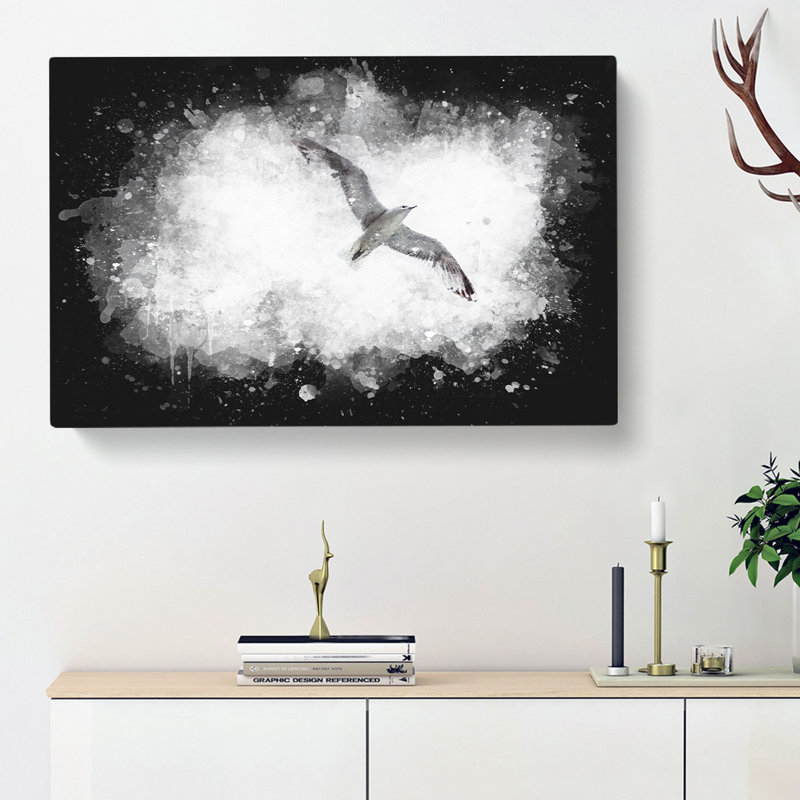 Flying Seagull - Wrapped Canvas, 45cm H x 76cm W x 4cm D