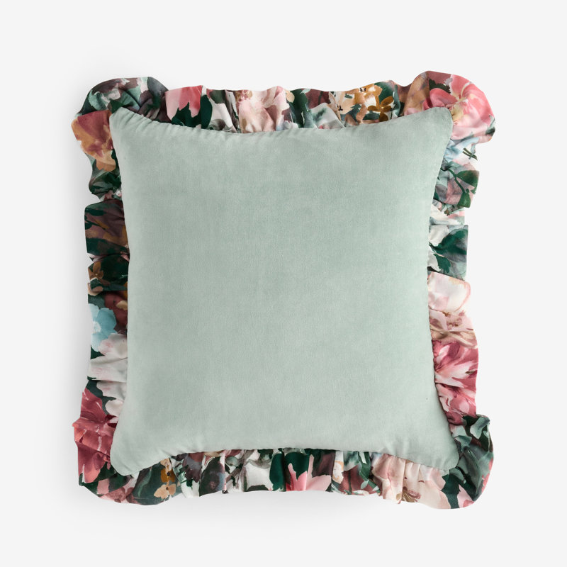 Tahiti Velvet Frilled Cushion Cover, Feather