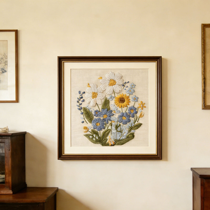 Ensemble de broderie florale pour le salon