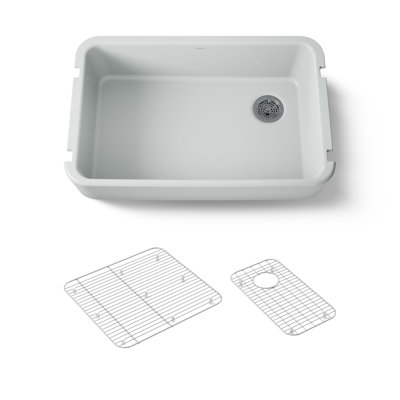 Évier de cuisine en fonte à simple cuve avec tablier frontal en fer 34 "Ironridge
