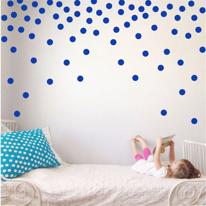 Adhésif décoratif à pois, Bleu foncé, H 24 po x l 39 po x P 0,01 po