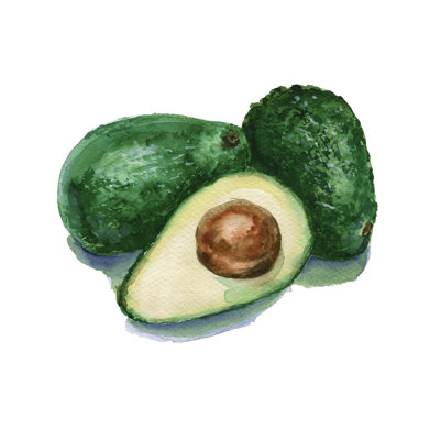 «Three Avocados» par Luchioly - peinture sur toile tendue