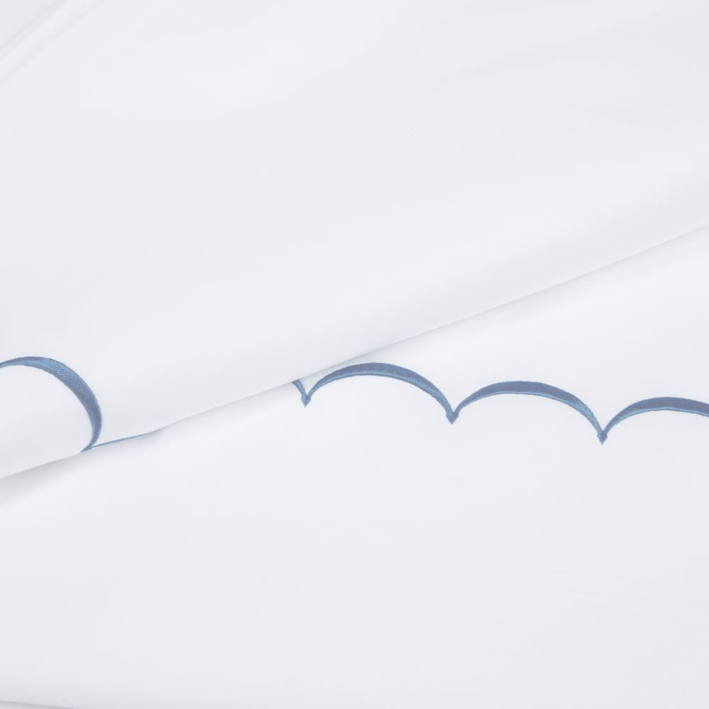 Brazier Cotton Duvet Cover Set, Queen Duvet Cover + 2 Standard Shams, Blue/White
