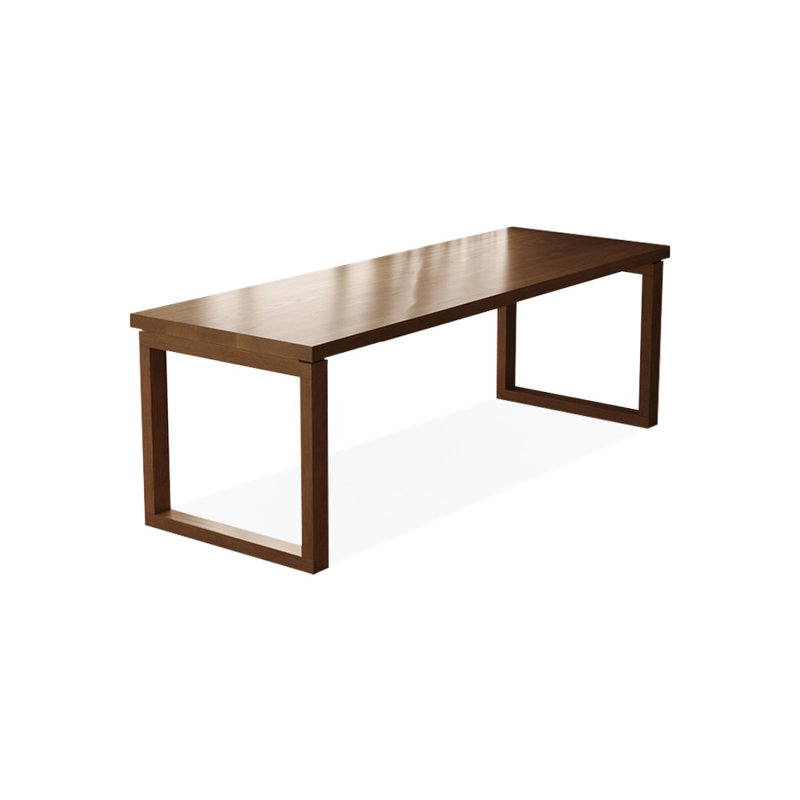 Bureau rectangulaire en bois massif noyer clair, 29.53" H x 78.74" W x 35.43" D