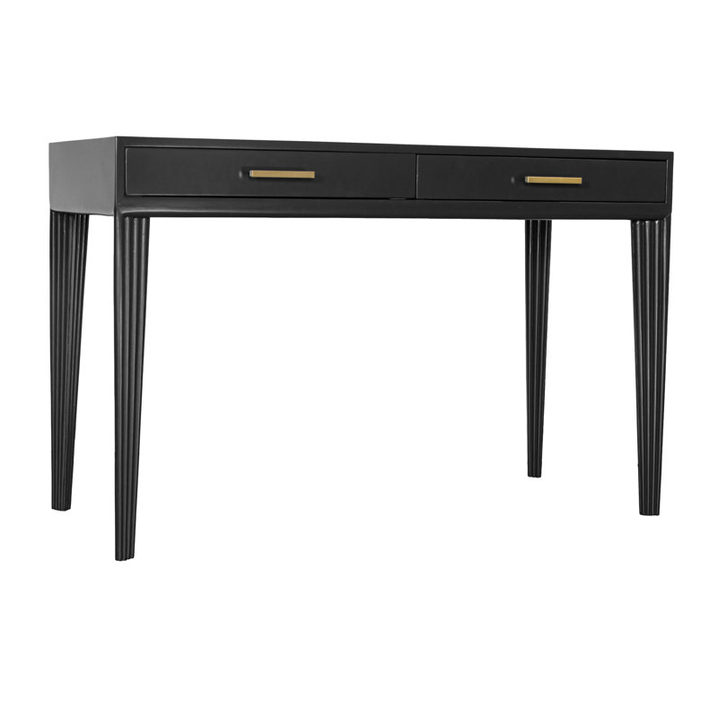 Gauthier Solid Wood Writing Desk, Black