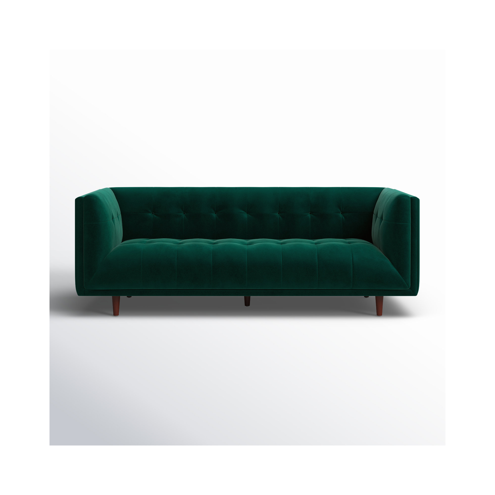 George 82'' Upholstered Sofa, Emerald Green Velvet