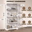 Display Cabinet with Glass Doors, 4-Tier Curio Cabinet with 3 Color Lights for Collectibles-501915087