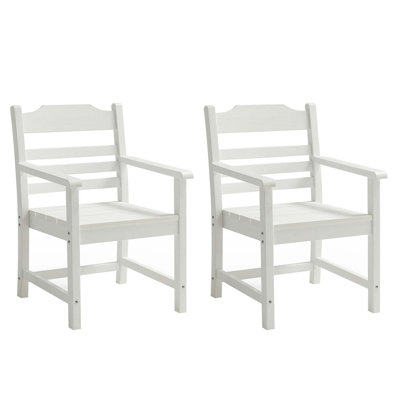 All-Weather Patio Dining Chair Set with Armrests and Ergonomic Comfort