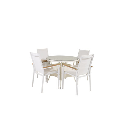 Mitul 4 - Person Teak Round Patio Dining Set