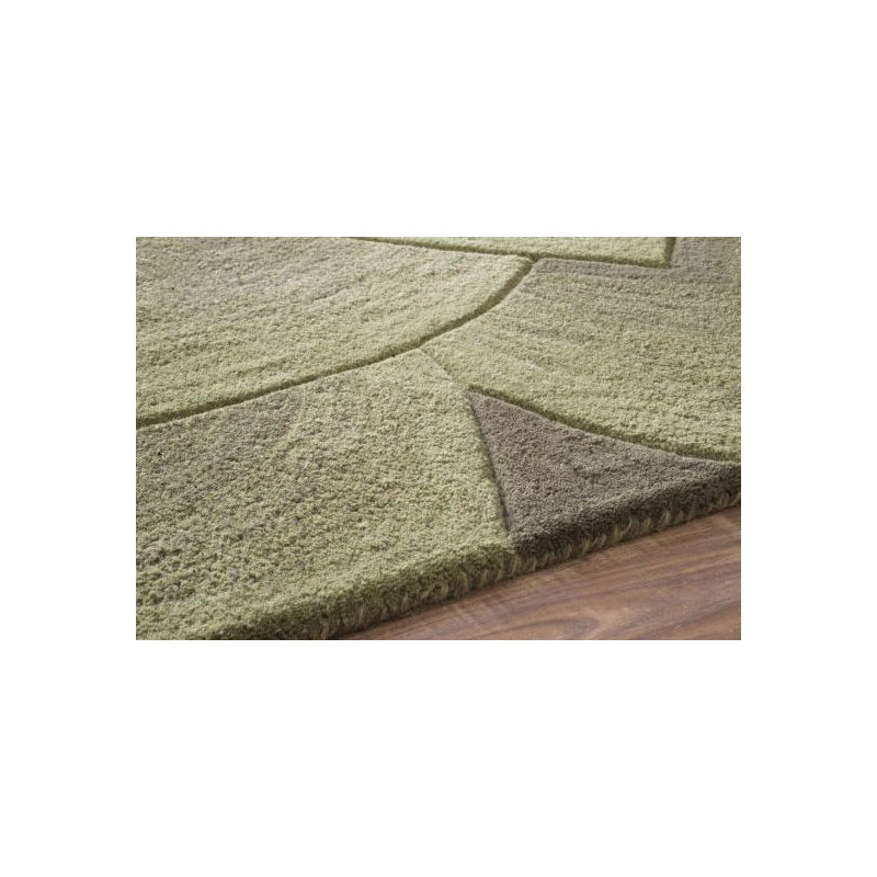 Tapis vert touffeté à la main Panama, Rectangle 7'6" x 9'6"
