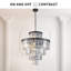 Lustre en cristal élégant avec finition luxueuse de style noir pour la salle à manger, le salon et le vestibule