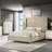 Malcolm Beige Upholstered Queen Wingback Bed