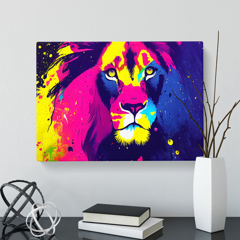 Splashed Lion Vol.3 Abstract - Wrapped Canvas, 35cm H x 50cm W x 3cm D