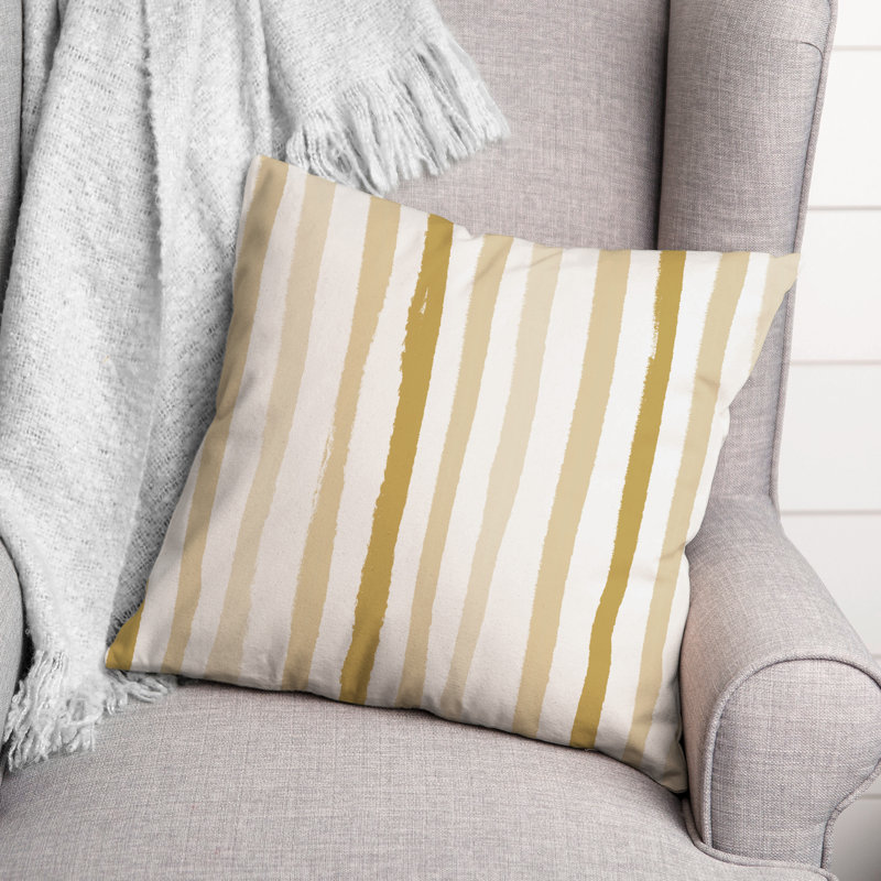 Housse et insert de coussin d'extérieur carré vertical 5 coups, Jaune, 20 po x 20 po