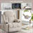 Recliner Sofa with Heated Massage, USB Port, 2 Cup Holders &amp; Side Pockets | Beige | Metal &amp; Wood Frame-412012028-412012029