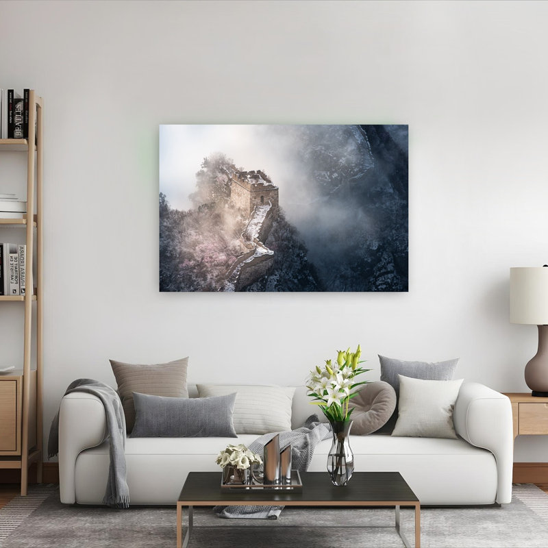 «Misty Mountain Morning Dramatic Peaceful Serene Landscape Mountain», reproduction d'art murale, H 40 po x l 60 po