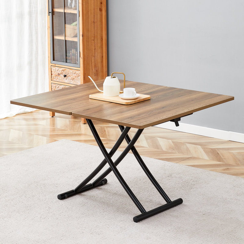 Table multifonctionnelle moderne avec hauteur réglable, Bois naturel