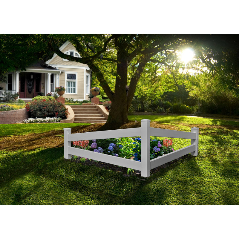 Vita 3 ft x 5 ft White Vinyl Split Rail Corner Fence
