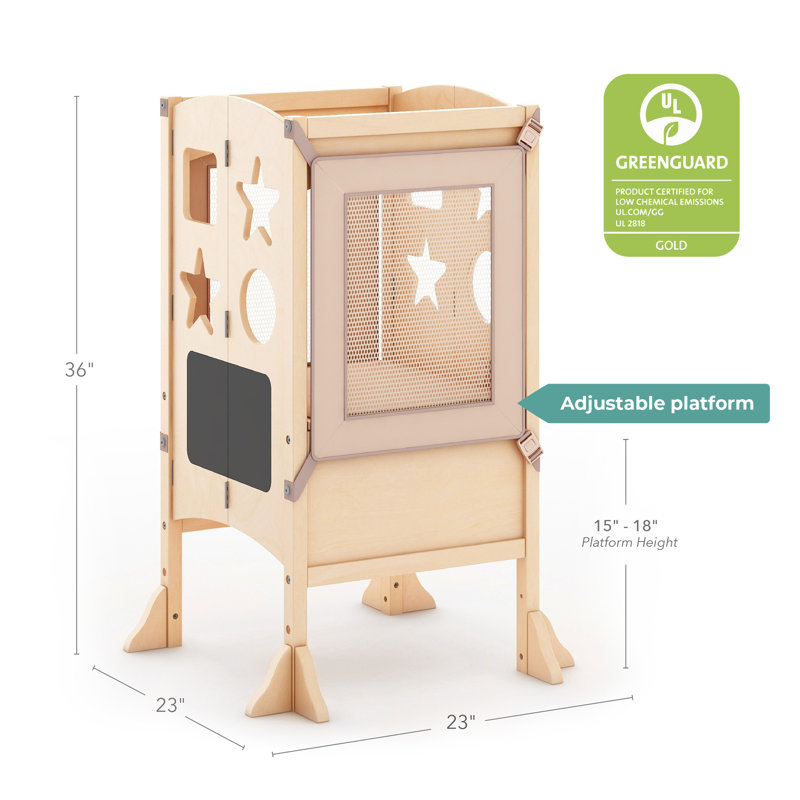 Natural Wooden Foldable Kitchen Helper Toddler Tower