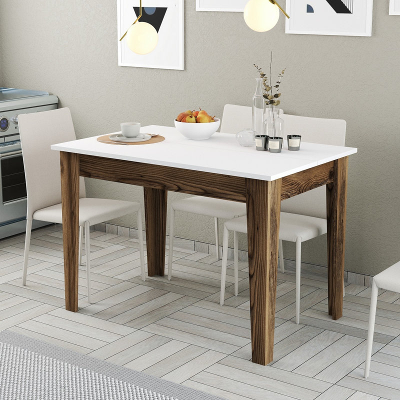 Table de cuisine, Blanc, Noyer