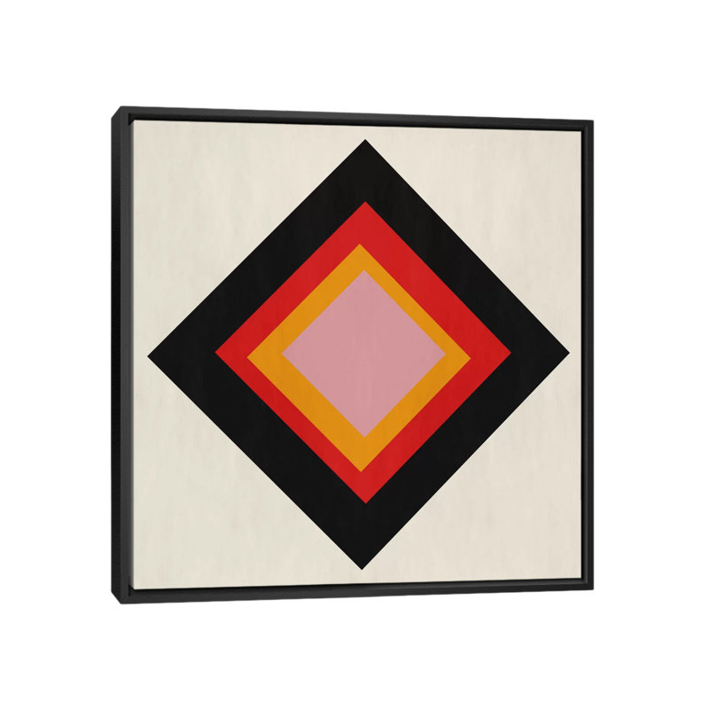 Albree Modern Diamond Void, impression sur toile, H 18 po x l 18 po x P 1,5 po, Toile avec cadre noir, Pas de tapis