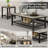 Modern Farmhouse Coffee Table Set Of 3, Rectangular Coffee Table With 2 Square End Side Tables, 2-Tier Living Room Table Set With Metal Frame & Open Shelf For Office, Apartment, Home-1644780623