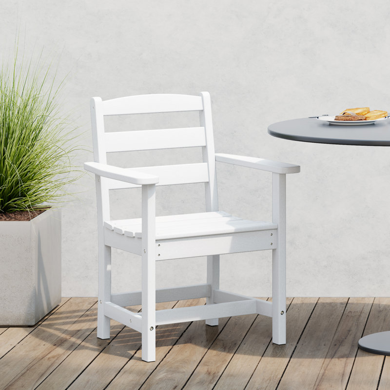 Patio Dining Arm Chair, White