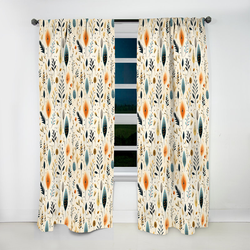 Antique Beige Vintage Minimalism Boho Pattern I - Boho Curtain - Velvet Room Darkening - 1 Panel, 52" W x 90" L