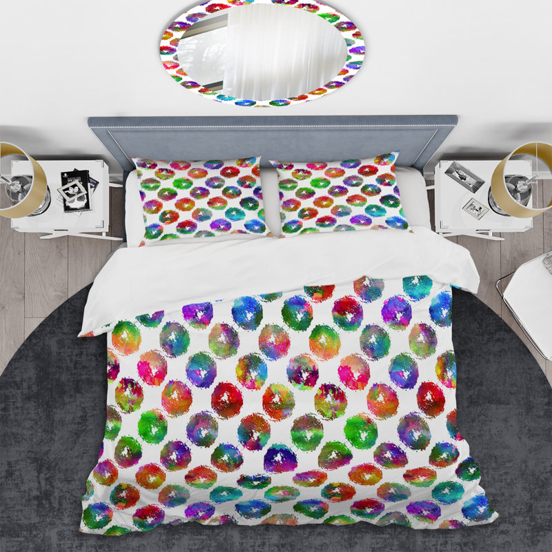 Ensemble de housse de couette en microfibre blanc / vert / bleu 2 pièces, Housse de couette pour lit simple + 1 taie décora
