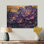 Lavande et plantes succulentes, paysage de plantes II - décoration murale bois succulent - sur bois de pin naturel