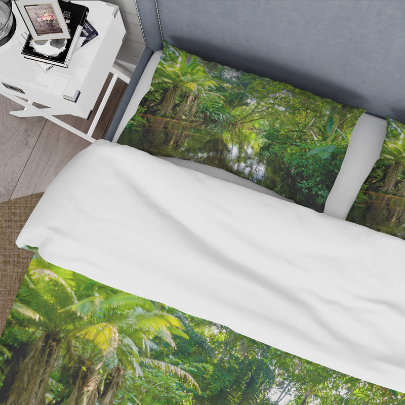 Trees In Amazon Jungle - Ensemble de housse de couette Cabin & Lodge - Microfibre de polyester