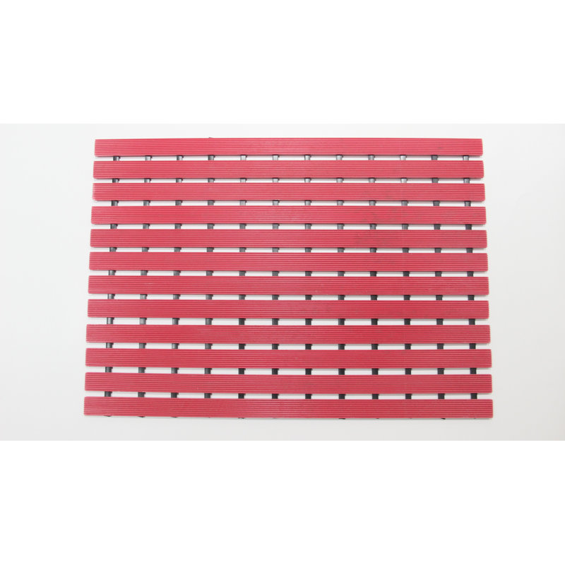 Non-Slip Slatted Shower Mat, Red