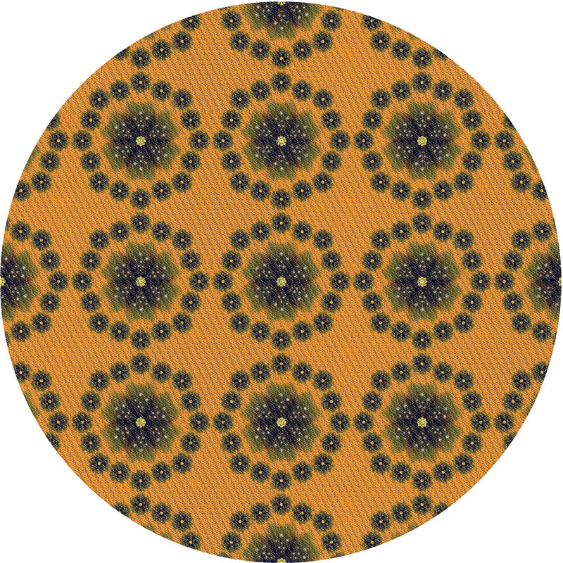 Floral Indoor Rug, Round 7'