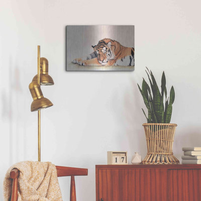 Luxe Metal Art 'Sleeping Tiger' By Jan Henderson, " Sleeping Tiger " by Jan Henderson