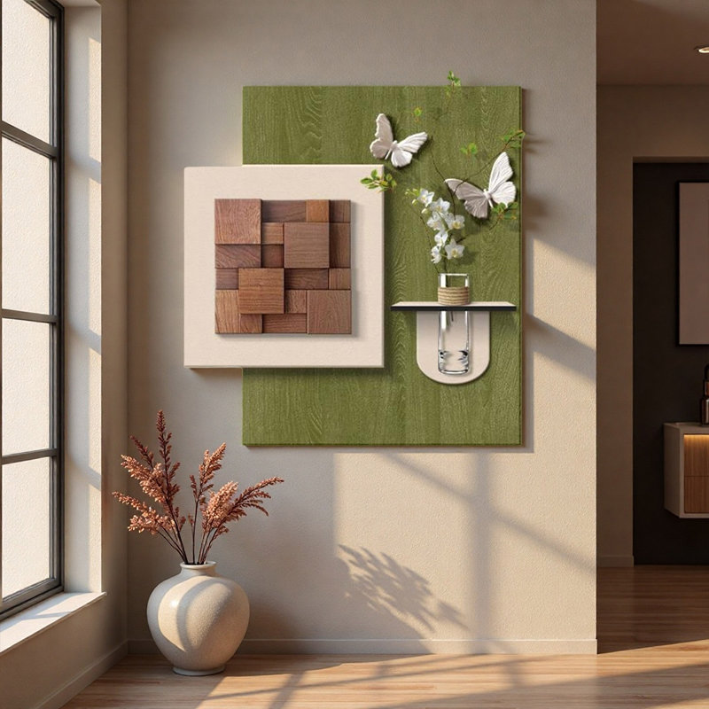 Murale de plante en forme de papillon tridimensionnel de style médiéval, H 35,43 po x l 33,46 po x P 1,18 po