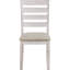 2 chaises de salle à manger 2 pièces, finition gris-blanc, siège rembourré, structure en bois, style transitionnel, largeur 22,17 po, revêtement, design, hauteur de siège 39 po
