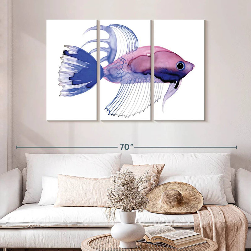 Brampt Purple Fish Mini, 14" H x 23" W