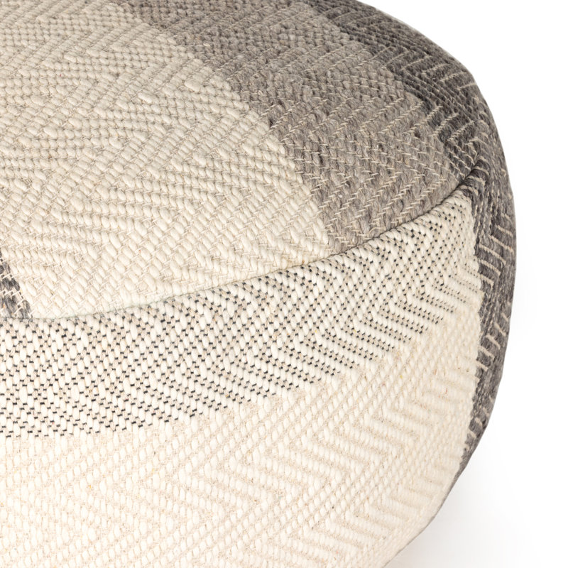 Color Block Round Pouf